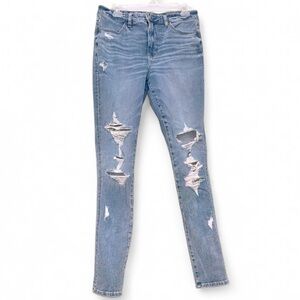 Distressed Super High Rise Jegging American Eagle Size 12L